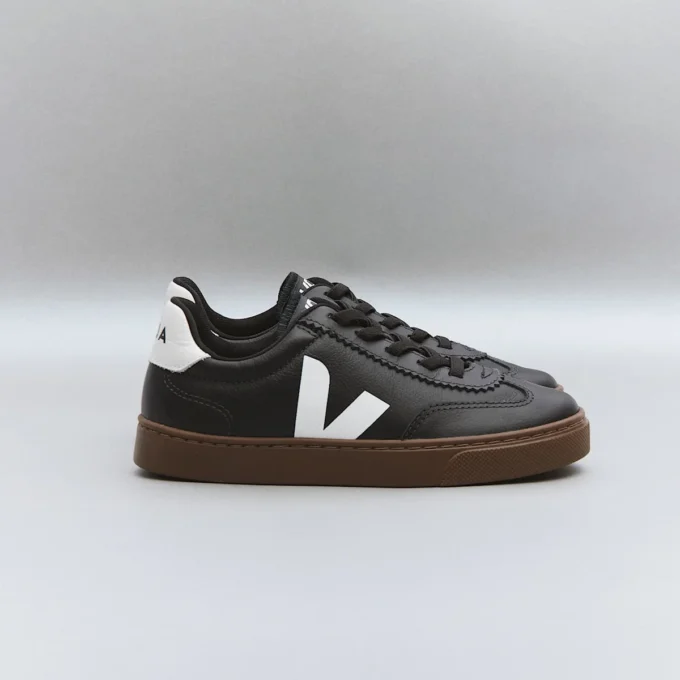Volley Elastic Laces Leather Black White Bark