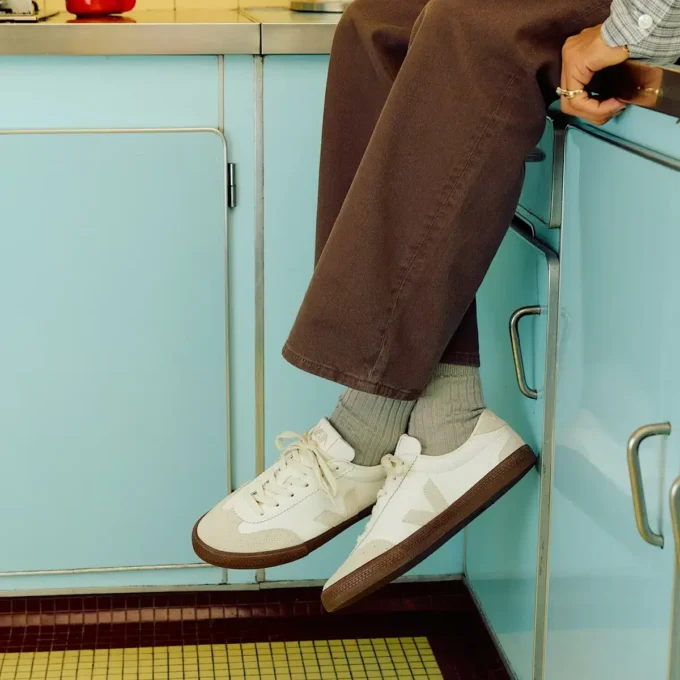 Volley Leather White Natural Bark