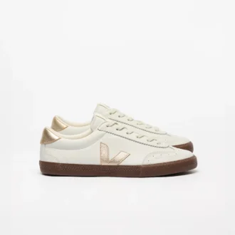 Volley Leather White Platine Bark